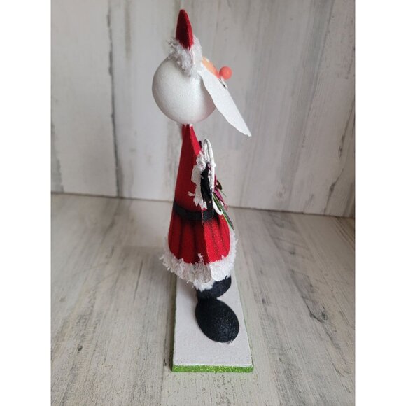 Pier 1 Import AS IS Bobble Santa Claus gift glitter metal - Picture 6 of 10